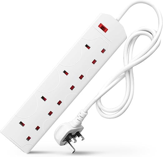 White & Black Electric Extension Lead