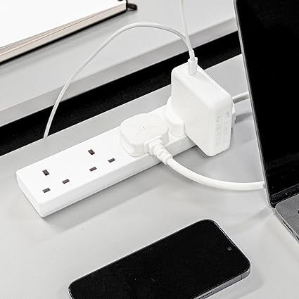 White & Black Electric Extension Lead