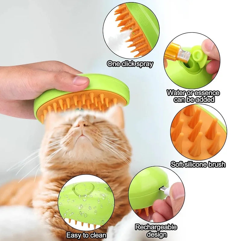 Cat/Dog Steam And Spray 3 in 1 Brush