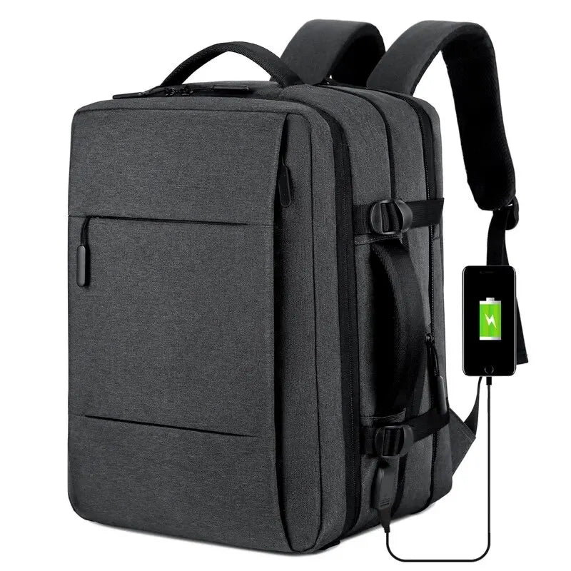 Expandable Waterproof Fashionable Backpack Travel/Business/School/Laptop Backpack With USB Charging Port