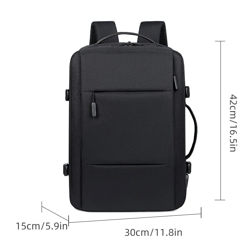 Expandable Waterproof Fashionable Backpack Travel/Business/School/Laptop Backpack With USB Charging Port