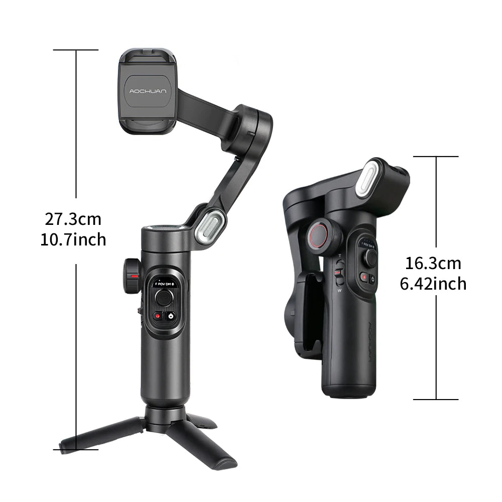 3-Axis Handheld Gimbal Stabilizer for Smartphone with Fill Light With Face Tracking For Tiktok  And Vlog