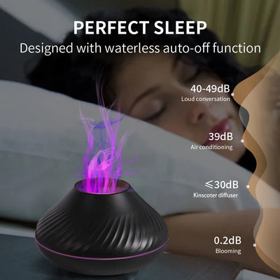 Portable USB Essential Oil Diffuser, Air Humidifier Lamp with Colour Flame And Night Light - Primo Essentialz