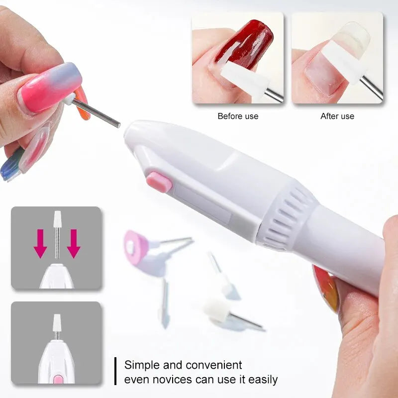 5 In 1 MINI Electric Nail Drill Kit Manicure Pedicure Grinding Polishing Nail Art Sanding File Pen - Primo Essentialz