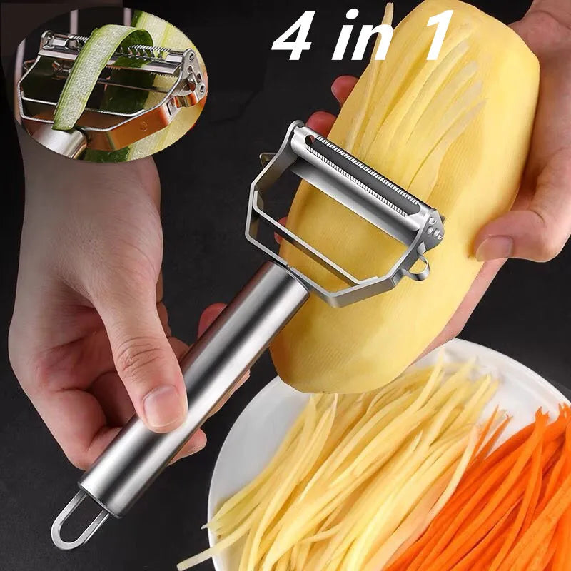 Stainless Steel Multifunctional Vegetable/Fruit Peeler, Potato Slicer, Household Shredder