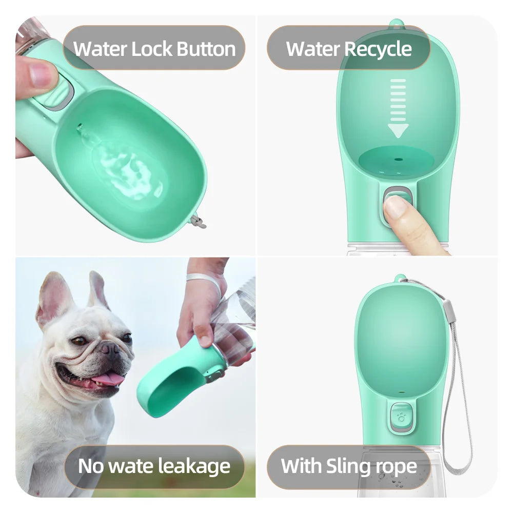 Portable Dog Water Bottle, Leak Proof Portable Puppy Water Dispenser with Drinking Feeder for Pets Outdoor Walking/Travel - Primo Essentialz