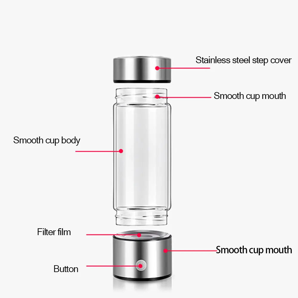 Hydrogen Water Generator Alkaline Maker Rechargeable Water Ionizer Bottle