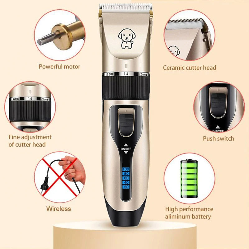 Dog Clipper Dog Hair Clippers Grooming (Pet/Cat/Dog/Rabbit) Haircut Trimmer Shaver Set - Primo Essentialz