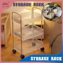 Multilayer Acrylic Trolley with Wheel Transparent Storage Rack Living Room Snack Storages Shelf Bathroom Mobile Shelf Home Items