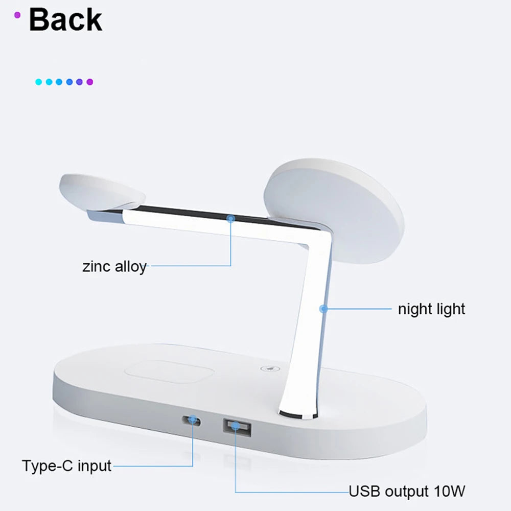 3 in 1 Wireless Charger Stand Magnetic For iPhone 12 13 14 15/Apple Watch 9 8 7 6 5/Airpods 2 3 Pro