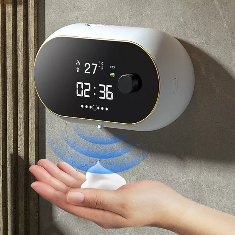 Liquid Foam Soap Dispensers With Time And Temperature Display