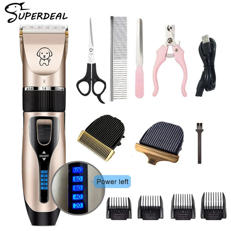 Dog Clipper Dog Hair Clippers Grooming (Pet/Cat/Dog/Rabbit) Haircut Trimmer Shaver Set - Primo Essentialz