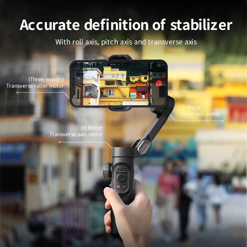 3-Axis Handheld Gimbal Stabilizer for Smartphone with Fill Light With Face Tracking For Tiktok  And Vlog