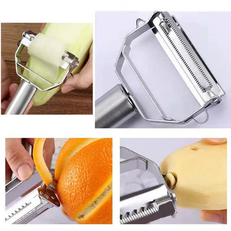 Stainless Steel Multifunctional Vegetable/Fruit Peeler, Potato Slicer, Household Shredder