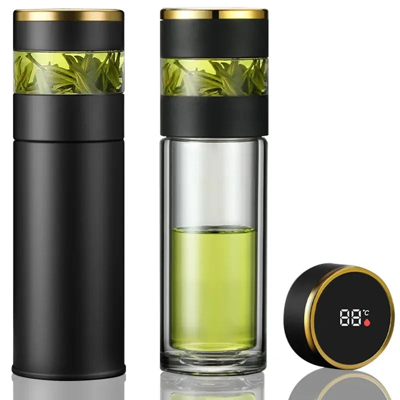 Stainless Steel 450ml  Tea Infuser Flask, Insulated Travel Coffee Mug With LED Temperature  Display