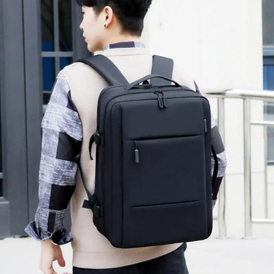 Expandable Waterproof Fashionable Backpack Travel/Business/School/Laptop Backpack With USB Charging Port