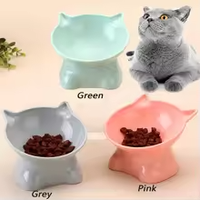 Nordic Style Anti-Tip Cat Bowl with Cervical Protection