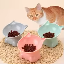 Nordic Style Anti-Tip Cat Bowl with Cervical Protection