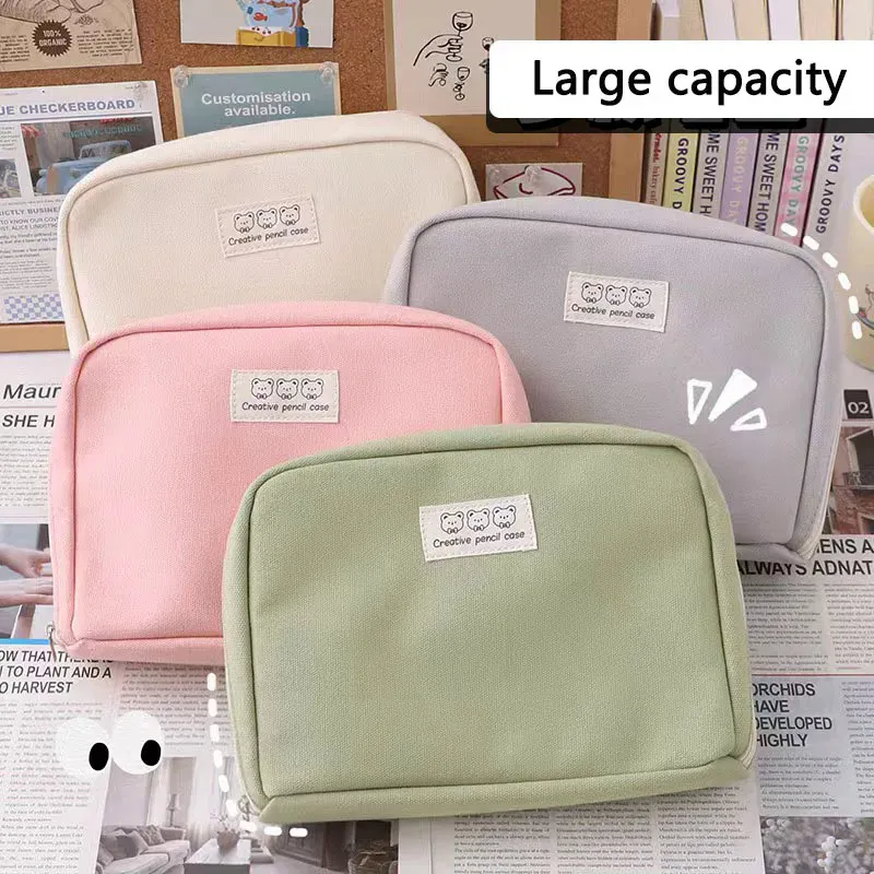 Cute Pencil Cases Large Capacity Kawaii Bag Pouch Box For Girls Back To School Supplies Japanese Korean Office Stationery