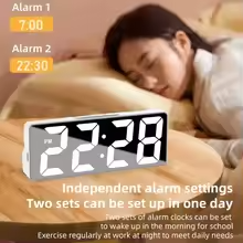 LED Digital Alarm Clock with Temperature & Adjustable Brightness