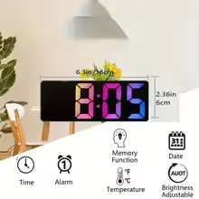 LED Digital Alarm Clock with Temperature & Adjustable Brightness