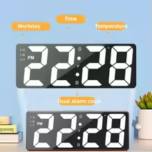 LED Digital Alarm Clock with Temperature & Adjustable Brightness