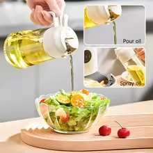 2-in-1 500ml Oil Spray Bottle & Dispenser for Cooking