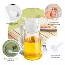 2-in-1 500ml Oil Spray Bottle & Dispenser for Cooking