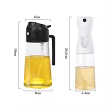 2-in-1 500ml Oil Spray Bottle & Dispenser for Cooking